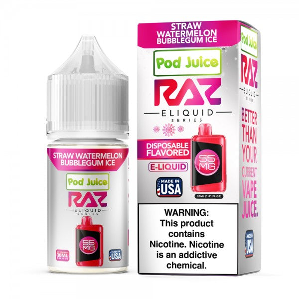 Strawberry Watermelon Bubblegum Ice RAZ Salt E-Liquid Nic 30ml 