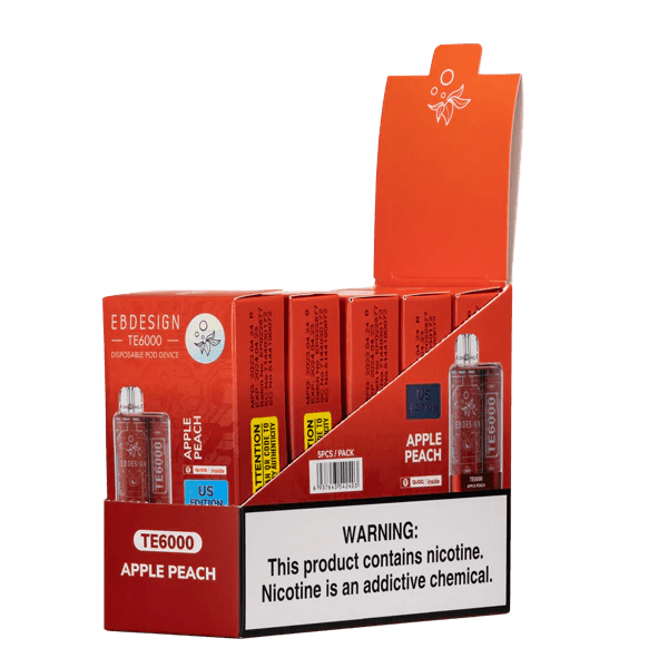 ebdesign te6000 disposable vape Apple Peach Flavor:Tigers Blood+ Cannabis Vapes in Etobicoke Battery_900mAh