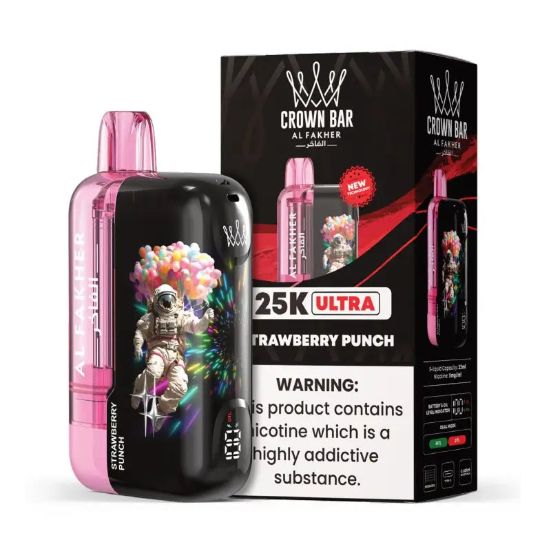 Strawberry Punch Al Fakher Crown Bar 25K Ultra Vape