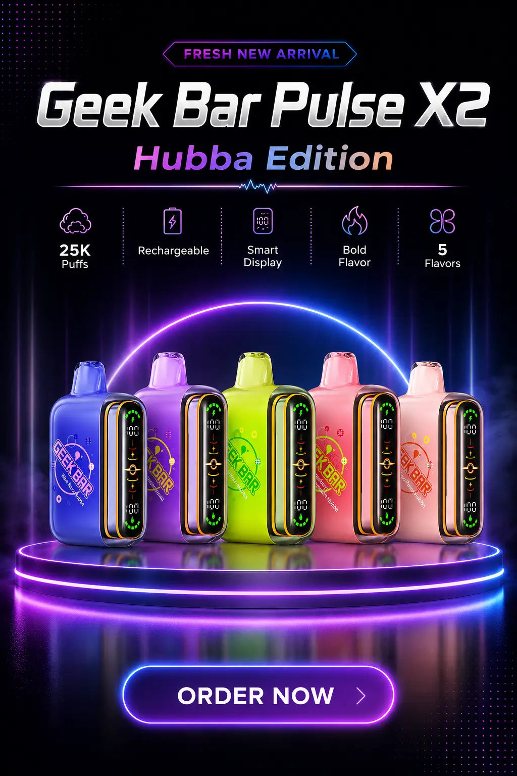 The New Geek Bar Pulse X 2 Hubba Edition Vapes